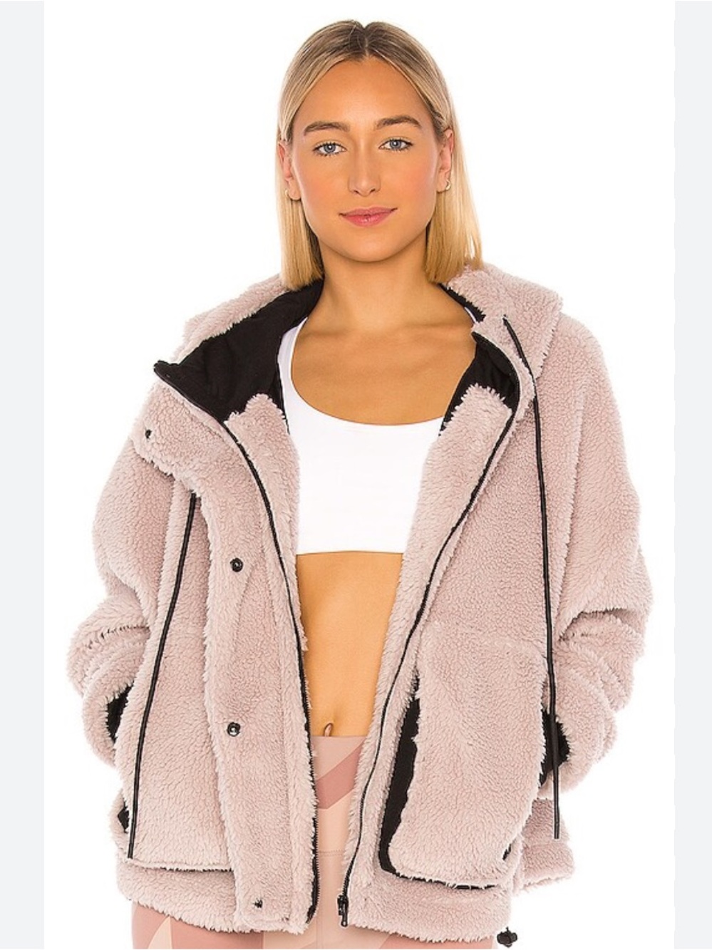 Varley Montalvo Sherpa Jacket In Soft Lavender Size Medium NWT - Picture 7 of 7
